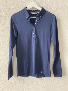 KJUS Scotscraig Long Sleeve Navy Polo Size L (40L)